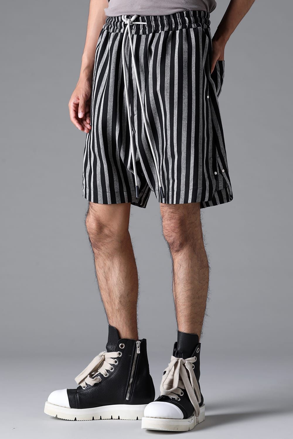 《2026SS先行予約》Vertical Stripes Shorts"Black×L.Grey" / バーティカルストライプショーツ"ブラック×グレー"