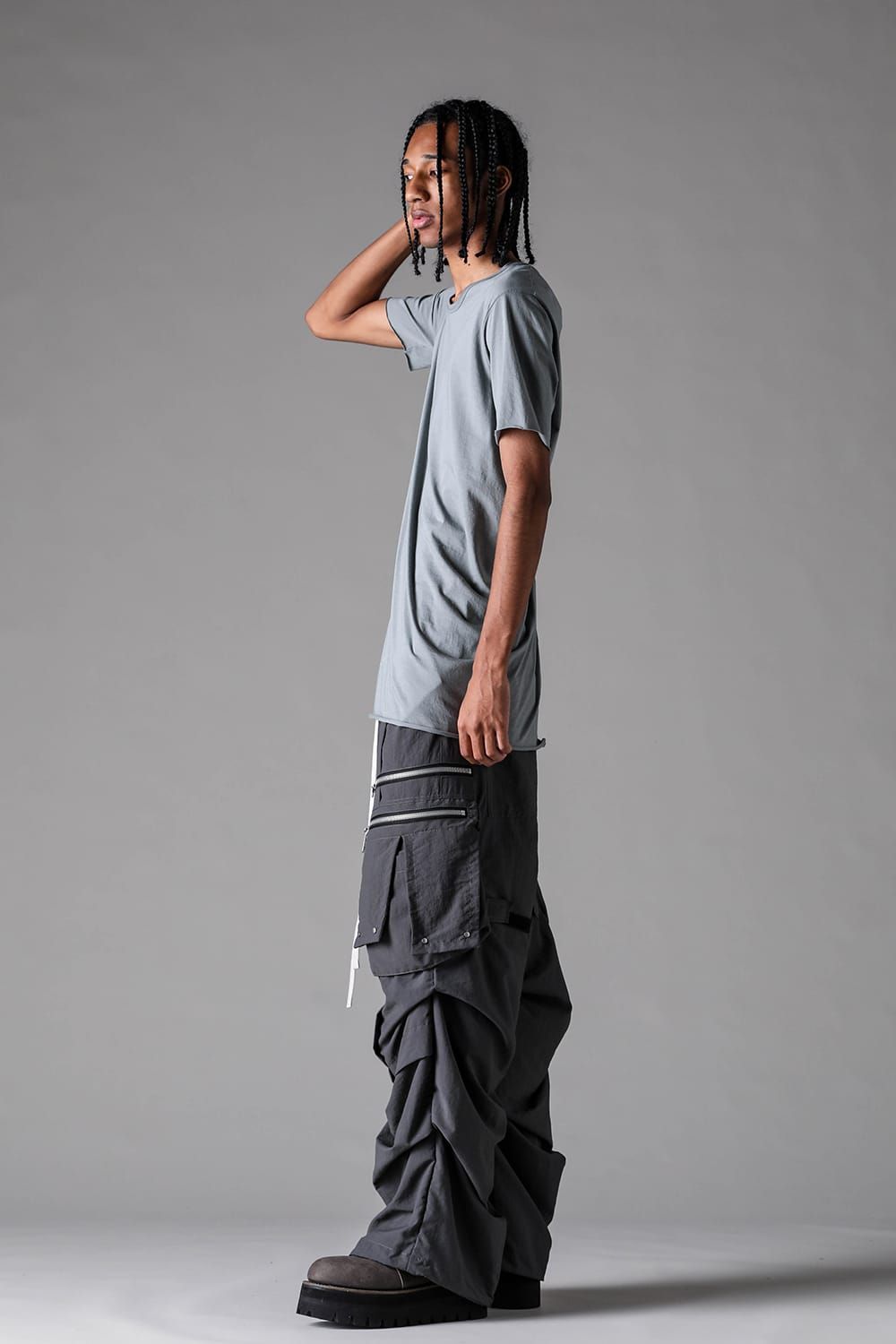 《2027SS先行予約》Albini Airy Crew Neck Tee"Black / Sage Green / Brown / L.Grey / White" /  アルビニエアリークルーネックTee"ブラック /セージグリーン /ブラウン /ライトグレー/ホワイト"