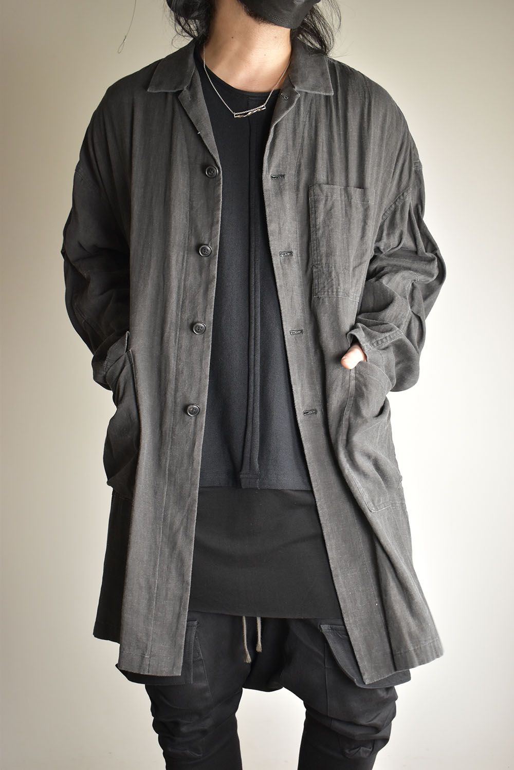 Pigmented Viera Shop Coat"Charcoal" / 顔料刷りビエラショップコート"チャコール"