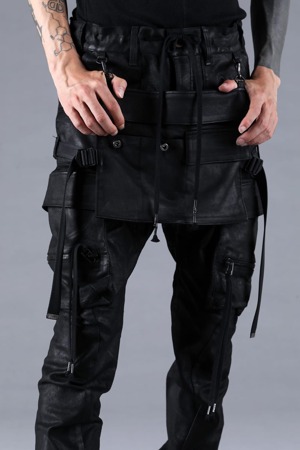 Product Coating Bag Attached Cargo Jogging Pants"Black" / 製品コーティングバッグアタッチドカーゴジョグパンツ"ブラック"