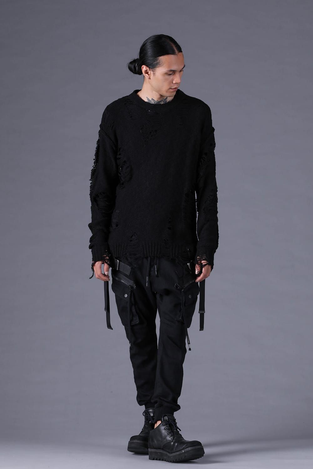 《2027SS先行予約分》3G Damage Knit Pullover "Black" / 3Gダメージニットプルオーバー"ブラック"