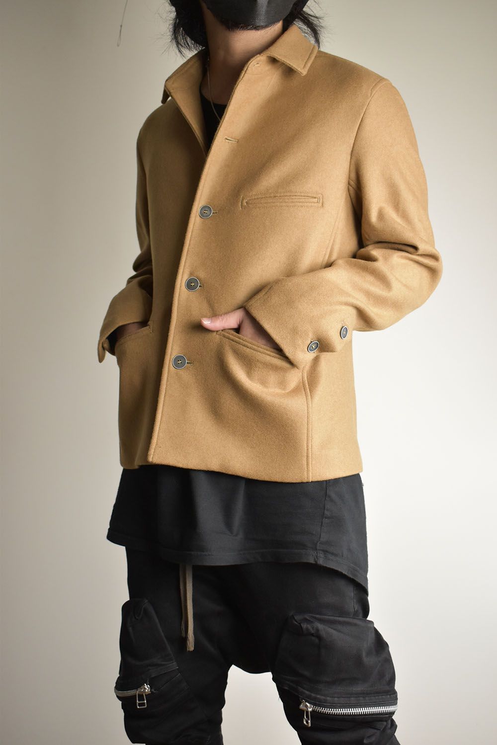 Wool Cashmere Work Jacket"Camel" / ウールカシミアワークジャケット"キャメル"