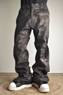 《2025AW先行予約》Metal Steam Camouflage Side Pin Tuck Boots Cut"Black × Beige" / メタルスチームカモフラージュ サイドピンタックブーツカット"ブラック×ベージュ"