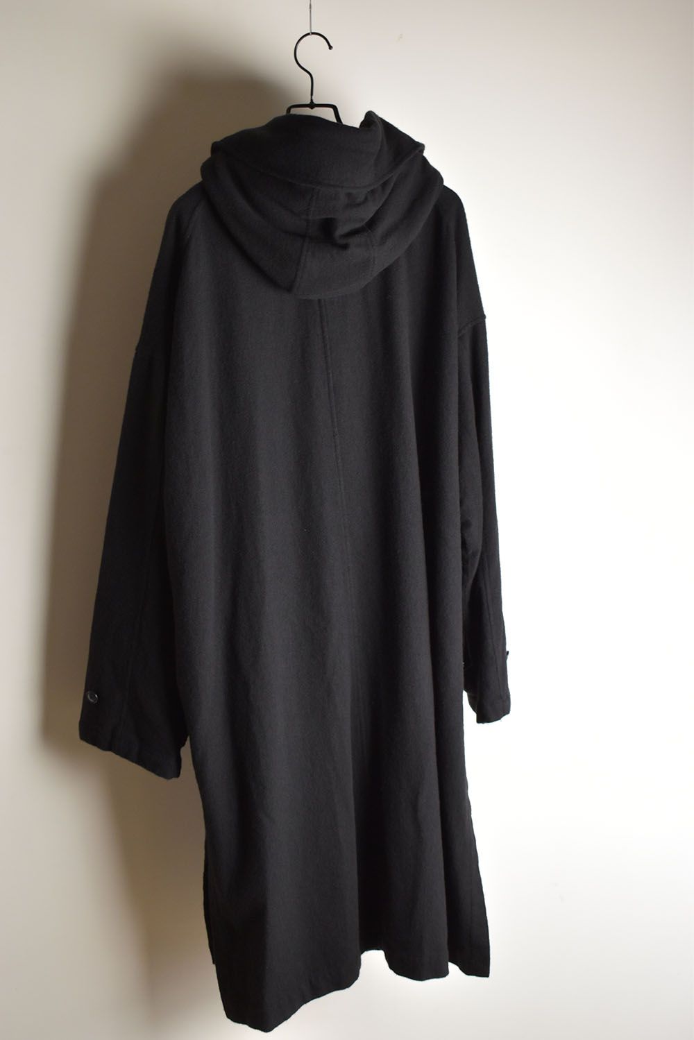 Wool Fulling Product Dyed Coat "Black" / ウール縮絨 製品染めコート"ブラック"