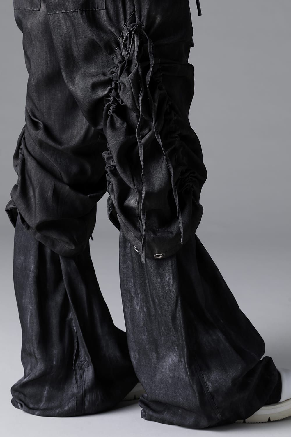 《2026SS先行予約》Layerd Gather Wide Pants"Black / Uneven D.Grey / Uneven Grey" / レイヤードギャザーワイドパンツ"ブラック/アンイーブンダークグレー/アンイーブングレー"