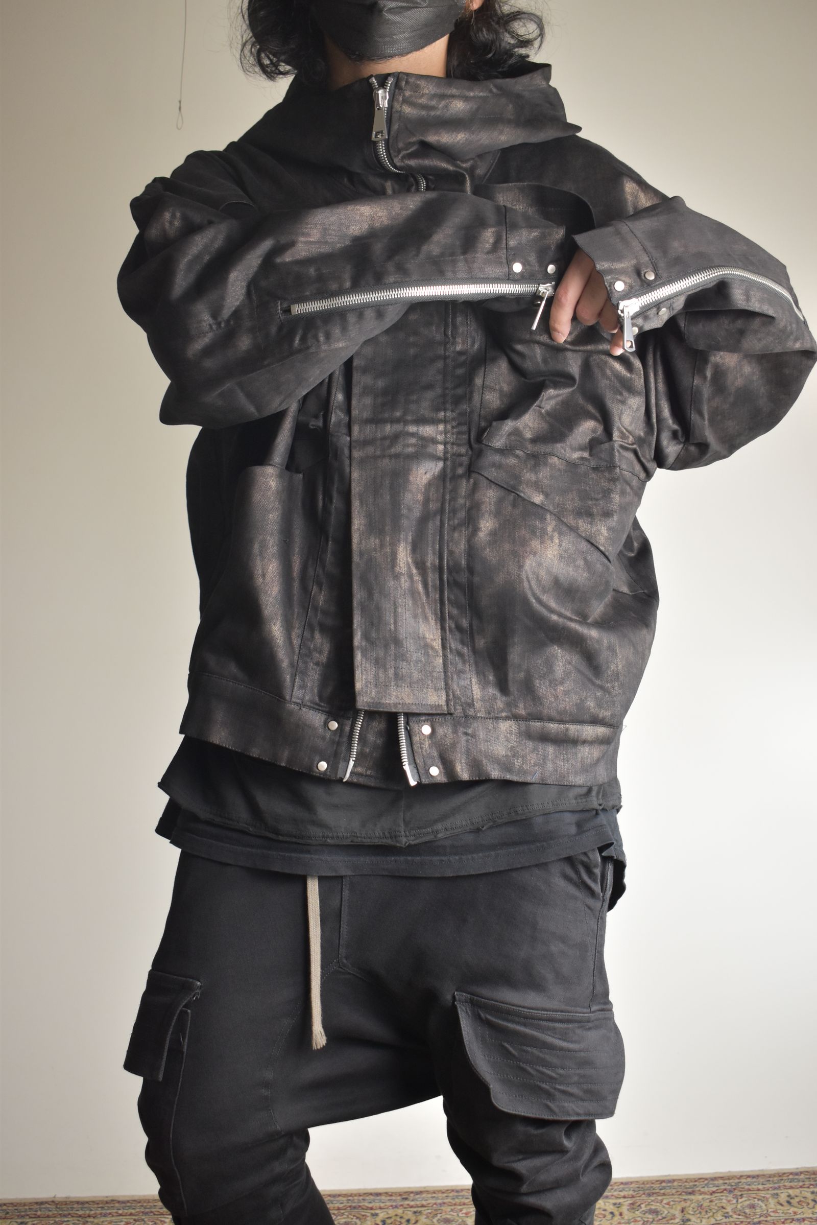 Metal Steam Camouflage Hooded Blouson"Black × Brown" / メタルスチームカモフラージュ フーデッドブルゾン"ブラック×ブラウン"