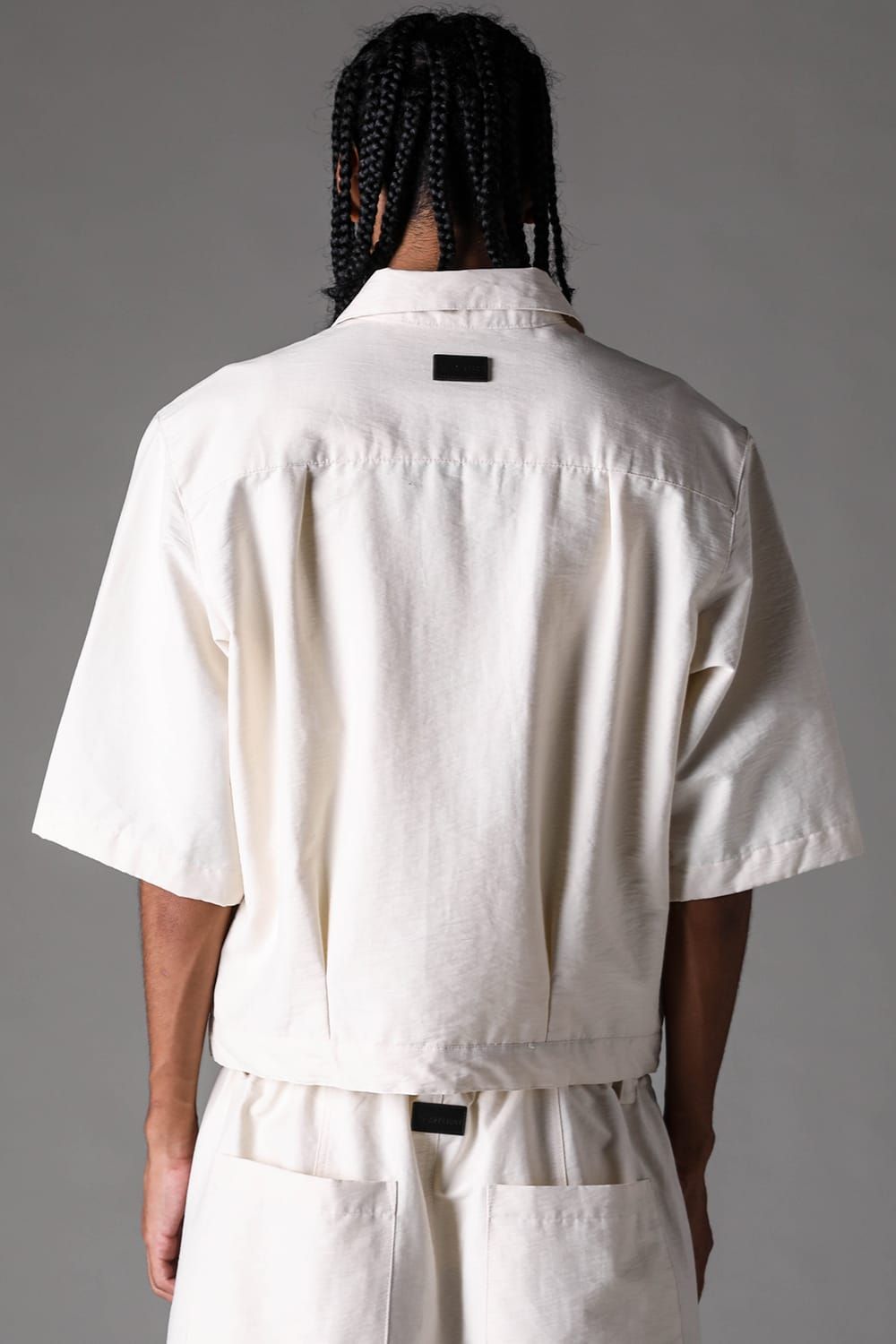 《2027SS先行予約》Cotton Nylon Zip Half Sleeve Shirts"Black / Ivory / D.khaki" / コットンナイロンジップハーフスリーブシャツブラック / アイボリー /ダークカーキ"