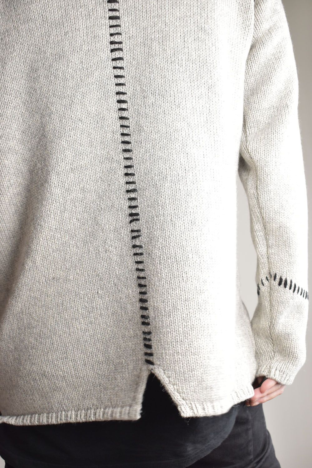 Over Lock Knit Pullover"Oyster Grey" / オーバーロックニットプルオーバー"オイスターグレー"