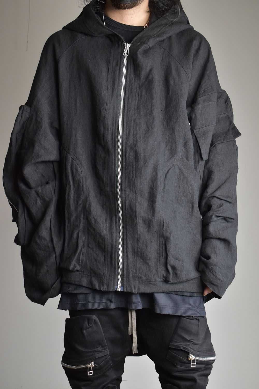 Big Pocket Hoodie Blouson"Black"/ビッグポケットフーディブルゾン"ブラック"