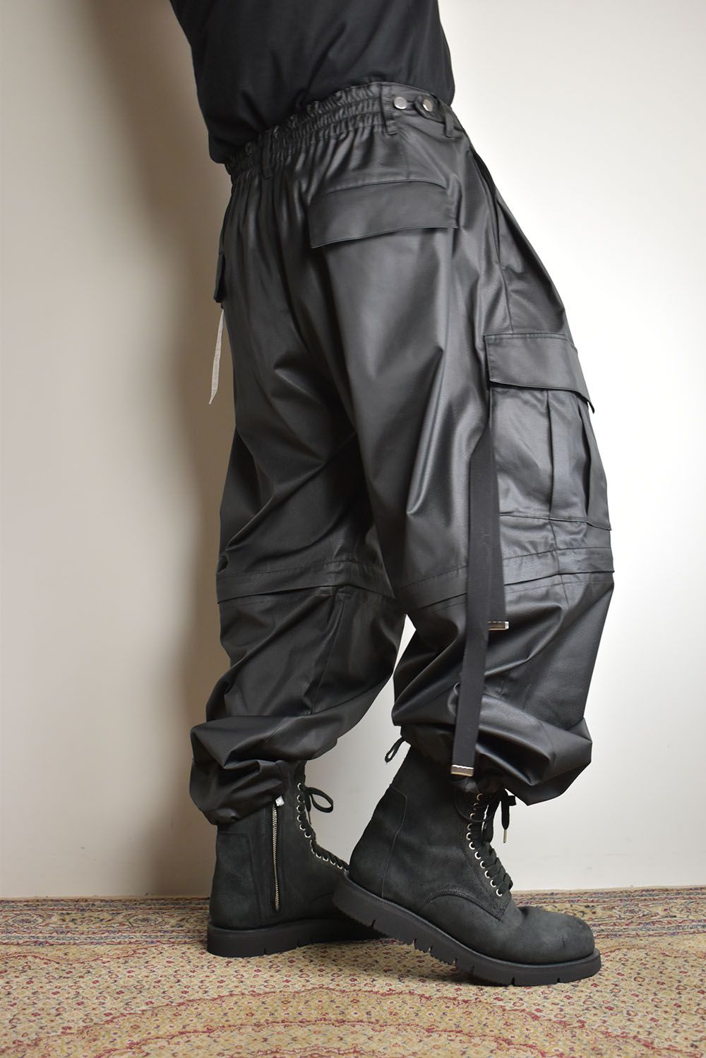 Fake Fake Leather Detachable Cargo Pants"Black"/フェイクフェイクレザーデタッチャブルカーゴパンツ"ブラック"