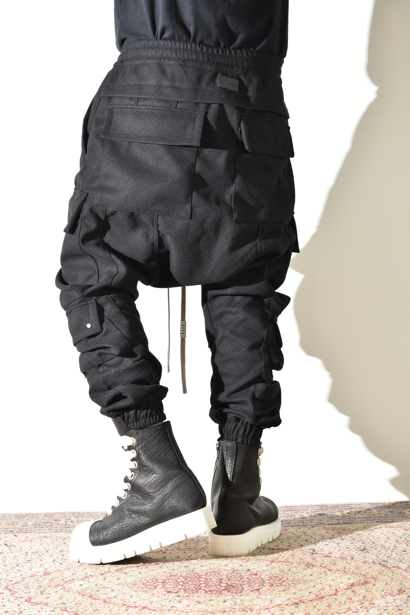 Knit Jersey Military Sarrouel Easy Pants"Black" / ニットジャージーミリタリーサルエルイージーパンツ"ブラック"