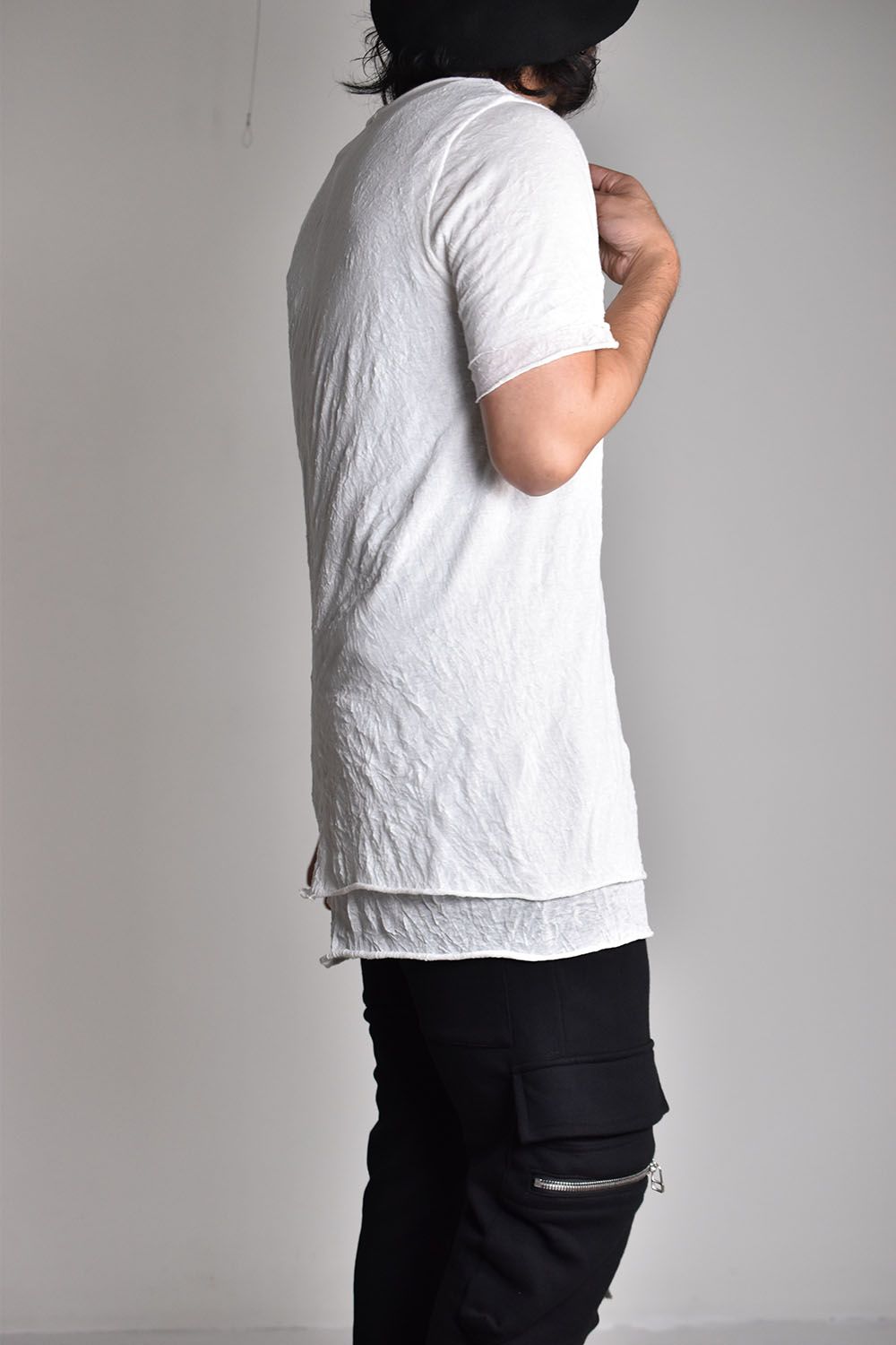 《2026SS先行予約》Gauze Washer Layerd V-Neck Tee"BK×WH/IV×GYBG×GY/BK×BK/WH×WH"/ガーゼワッシャーレイヤードVネックTee"