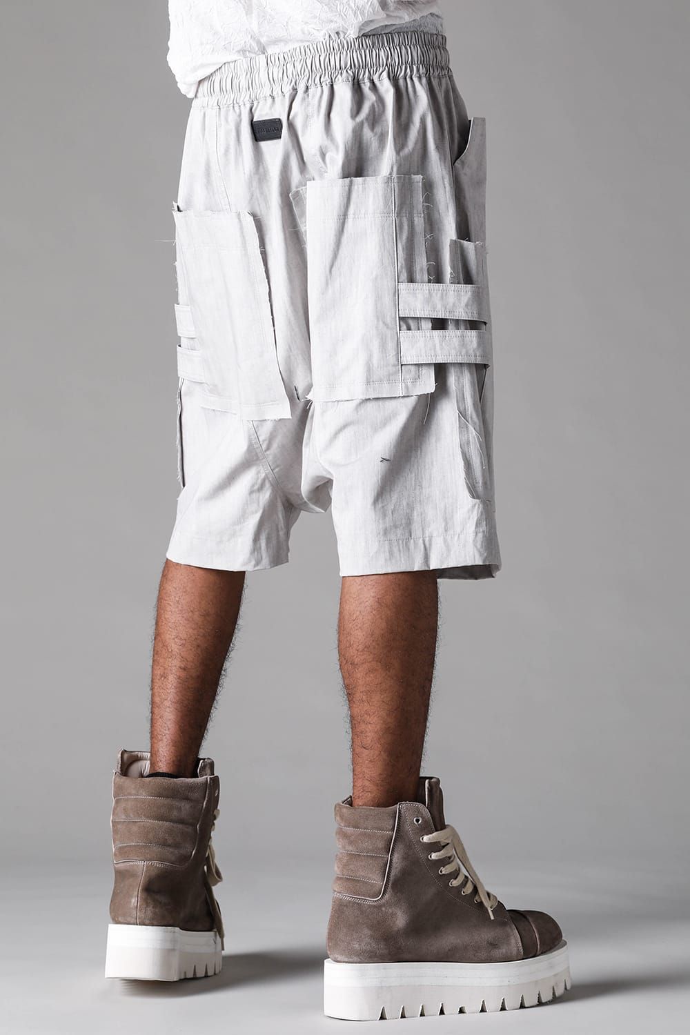 《2027SS先行予約》Sumi Dyed Cargo Shorts"Grey / L.Grey" / 墨染カーゴショーツ"グレー/ライトグレー"