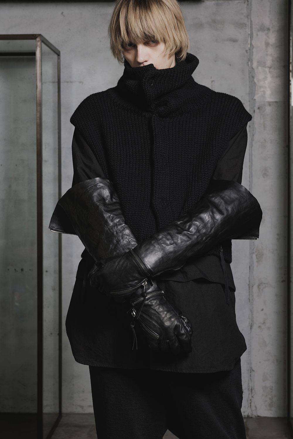 "TVA"Collaboration Horse Leather Long Glove "Black" / The viridi-anneコラボレーションホースレザーロンググローブ"ブラック"