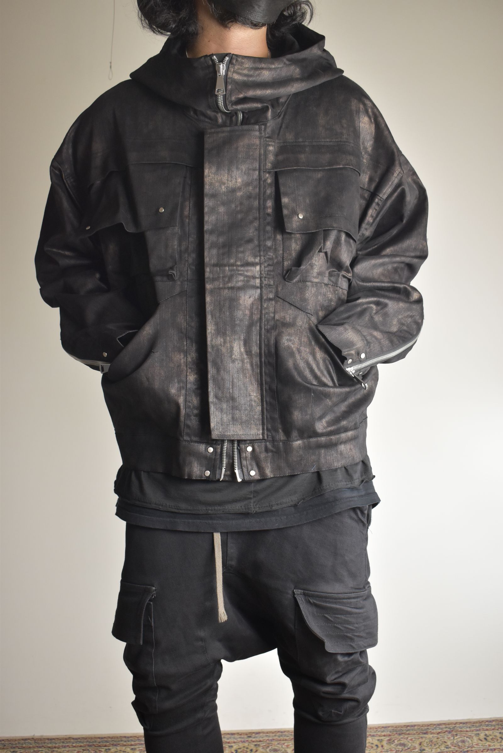 Metal Steam Camouflage Hooded Blouson"Black × Brown" / メタルスチームカモフラージュ フーデッドブルゾン"ブラック×ブラウン"