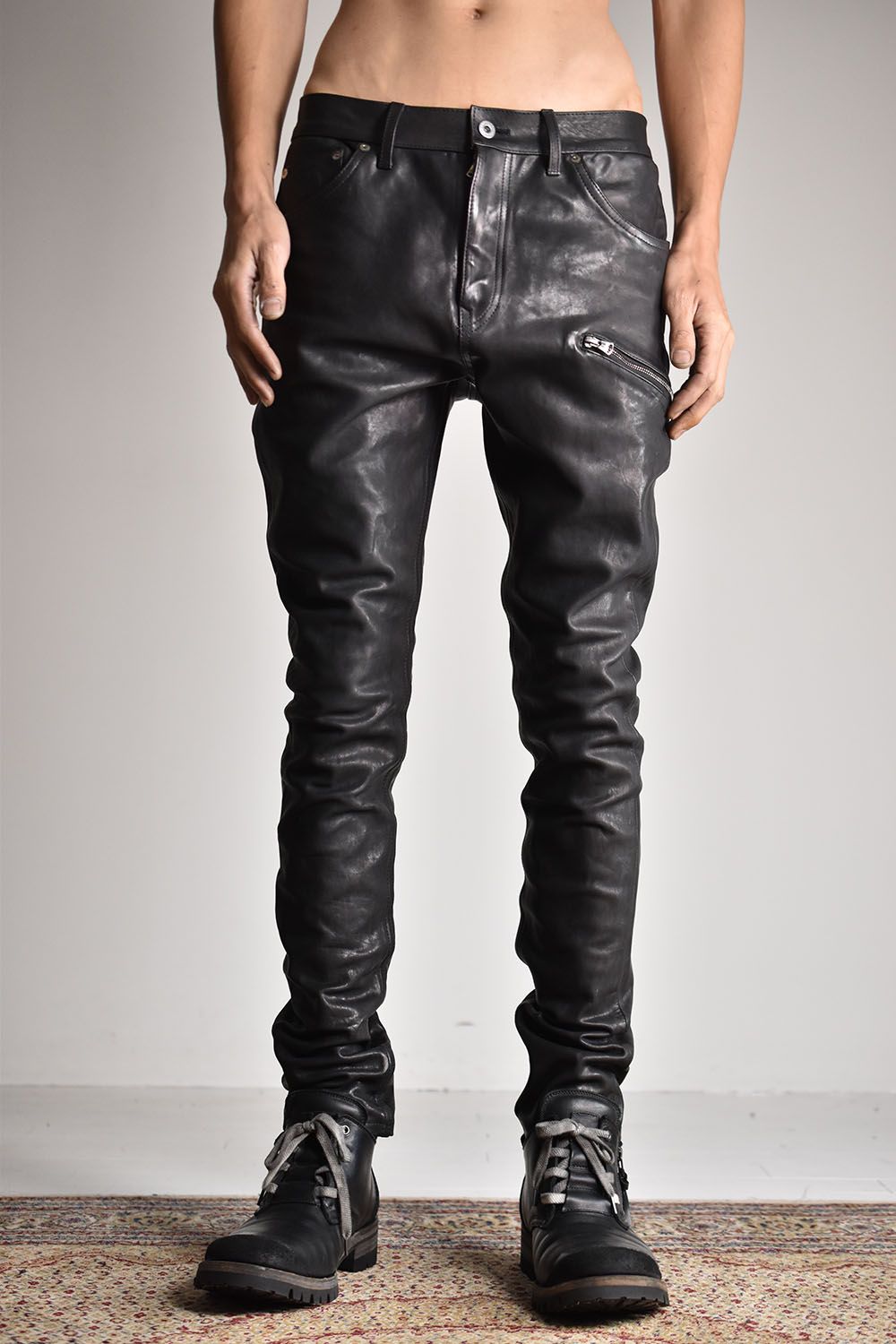 MARYAM  Kip Garment Dye Leather Pants"Black"/マリアムキップ製品染レザーパンツ"ブラック"