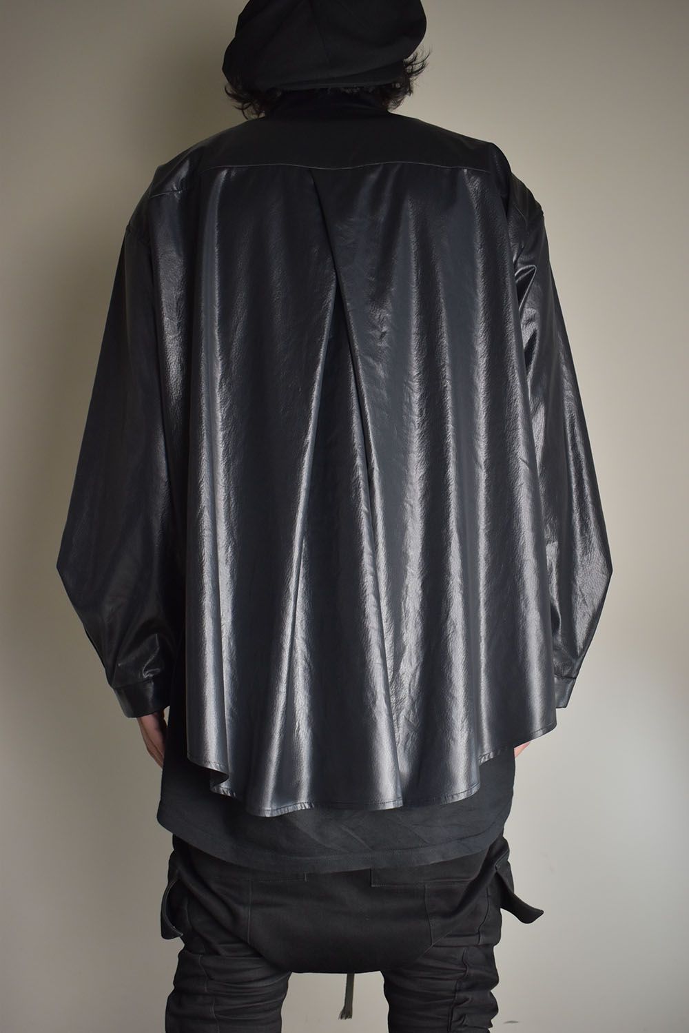 Fake Fake Leather Shirts Jacket"Black" / フェイクフェイクレザーシャツジャケット"ブラック"