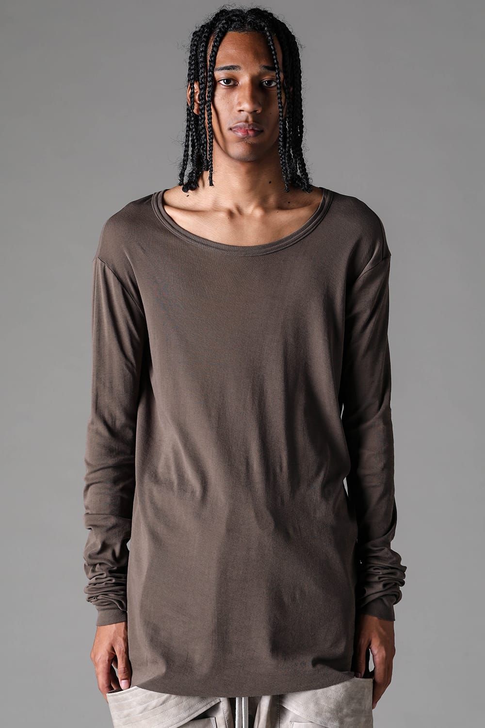 《2027SS先行予約》High Twist Rib Jersey Long Sleeve Tee "Black/ Sage Green / Brown / L.Grey / White "/ハイツイストリブジャージーロングスリーブTee"ブラック/セージグリーン/ブラウン/ライトグレー/ホワイト"