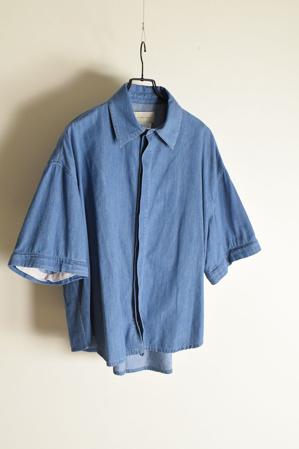 Detachable Sleeve Hook Cuff Shirt"Blue Washed" / デタッチャブルスリーブホックカフスシャツ"ブルーウォッシュド"