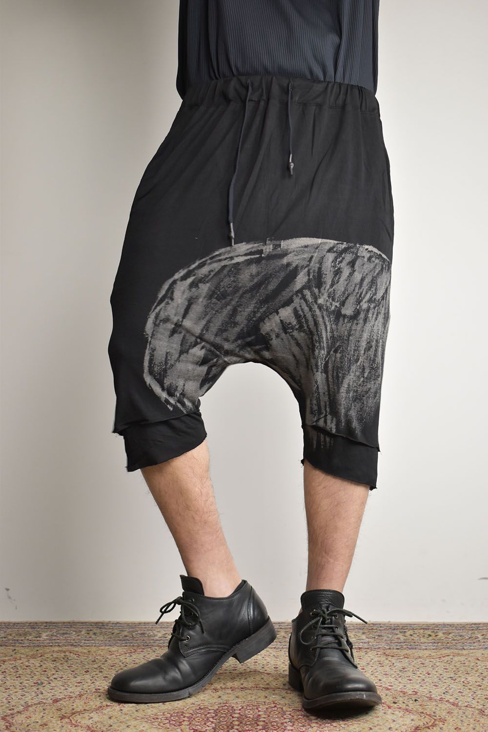 Print Sarrouel Shorts"Black"/プリントサルエルショーツ"ブラック"
