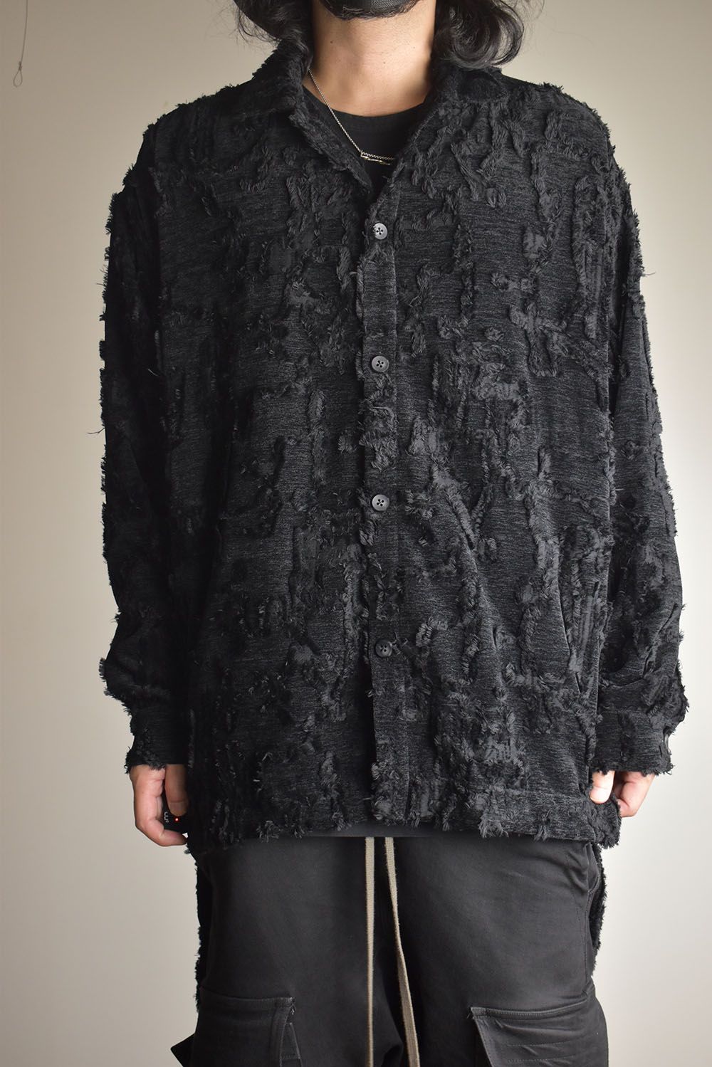 Jacguard Long Shirts"Black"/ジャガードロングシャツ"ブラック"