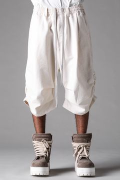 《2027SS先行予約》Cotton Nylon Side Gather Shorts"Black / Ivory / D.khaki" / コットンナイロンサイドギャザーショーツ"ブラック / アイボリー /ダークカーキ"