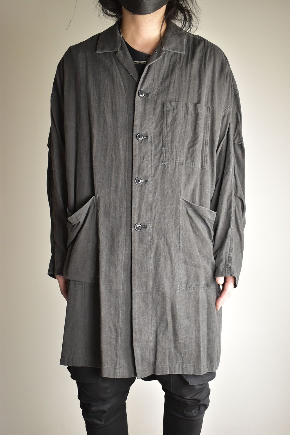 Pigmented Viera Shop Coat"Charcoal" / 顔料刷りビエラショップコート"チャコール"