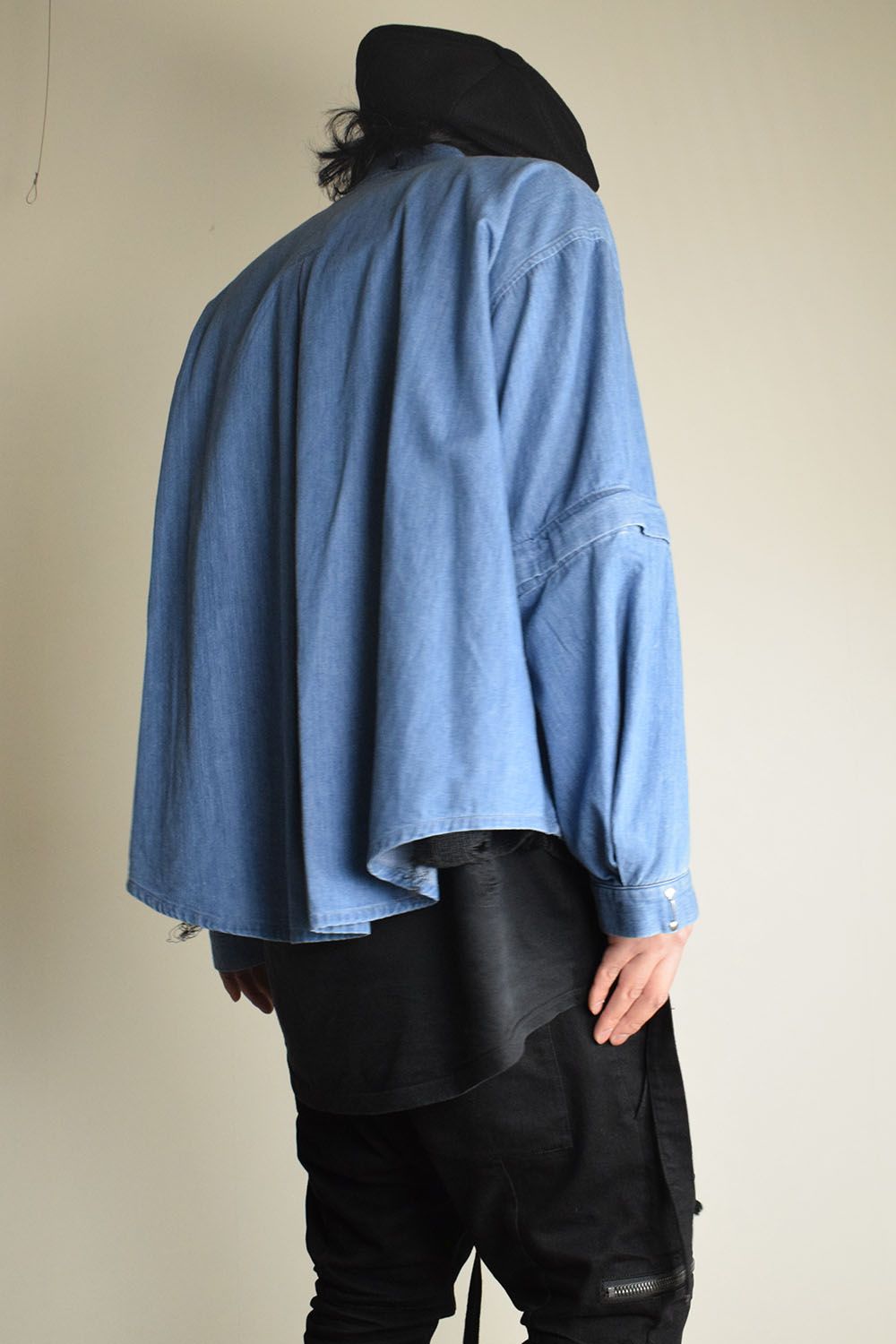 Detachable Sleeve Hook Cuff Shirt"Blue Washed" / デタッチャブルスリーブホックカフスシャツ"ブルーウォッシュド"