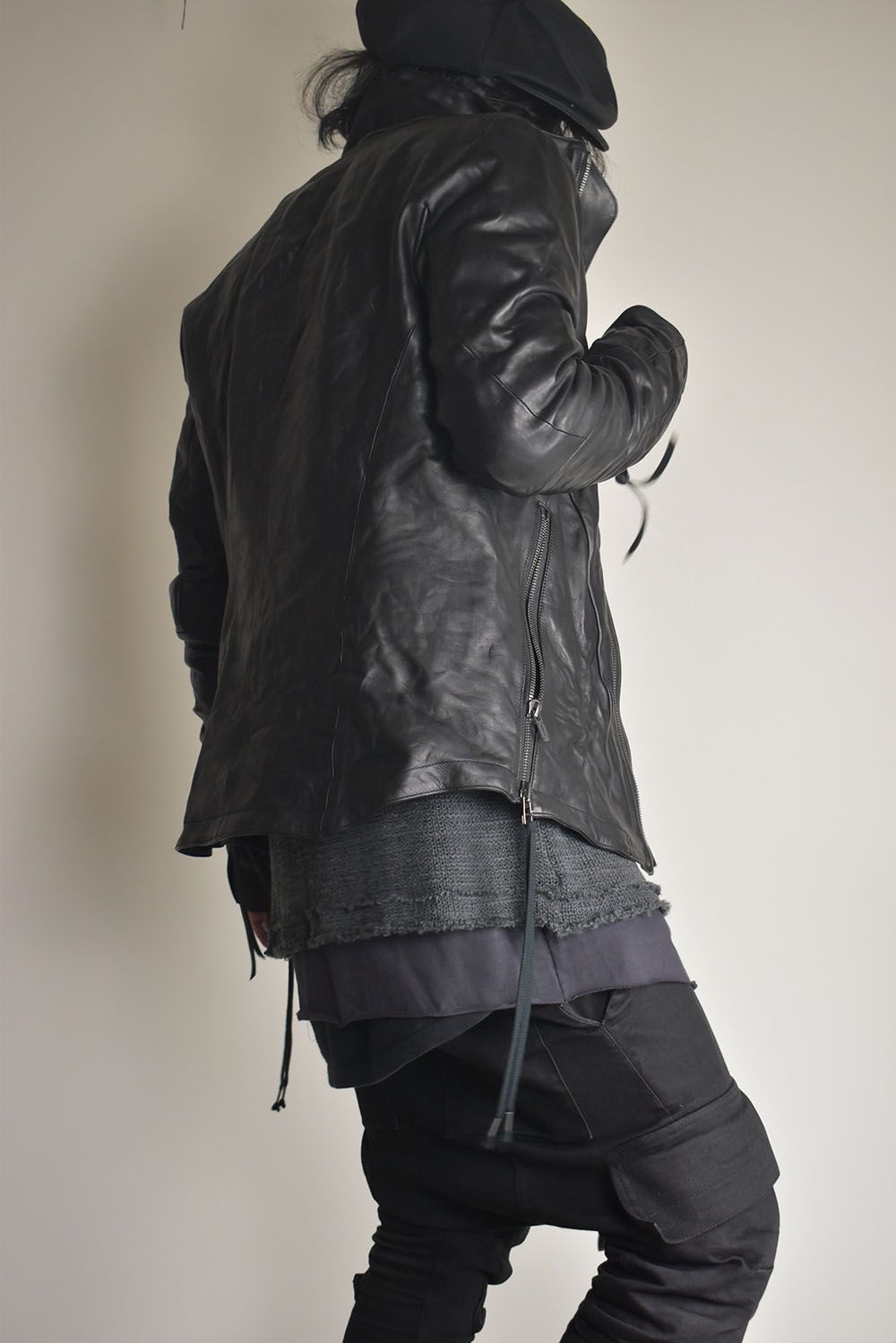 Horse Leather Hood Attachd Jacket "Black" / ホースレザーフードアタッチドジャケット"ブラック"
