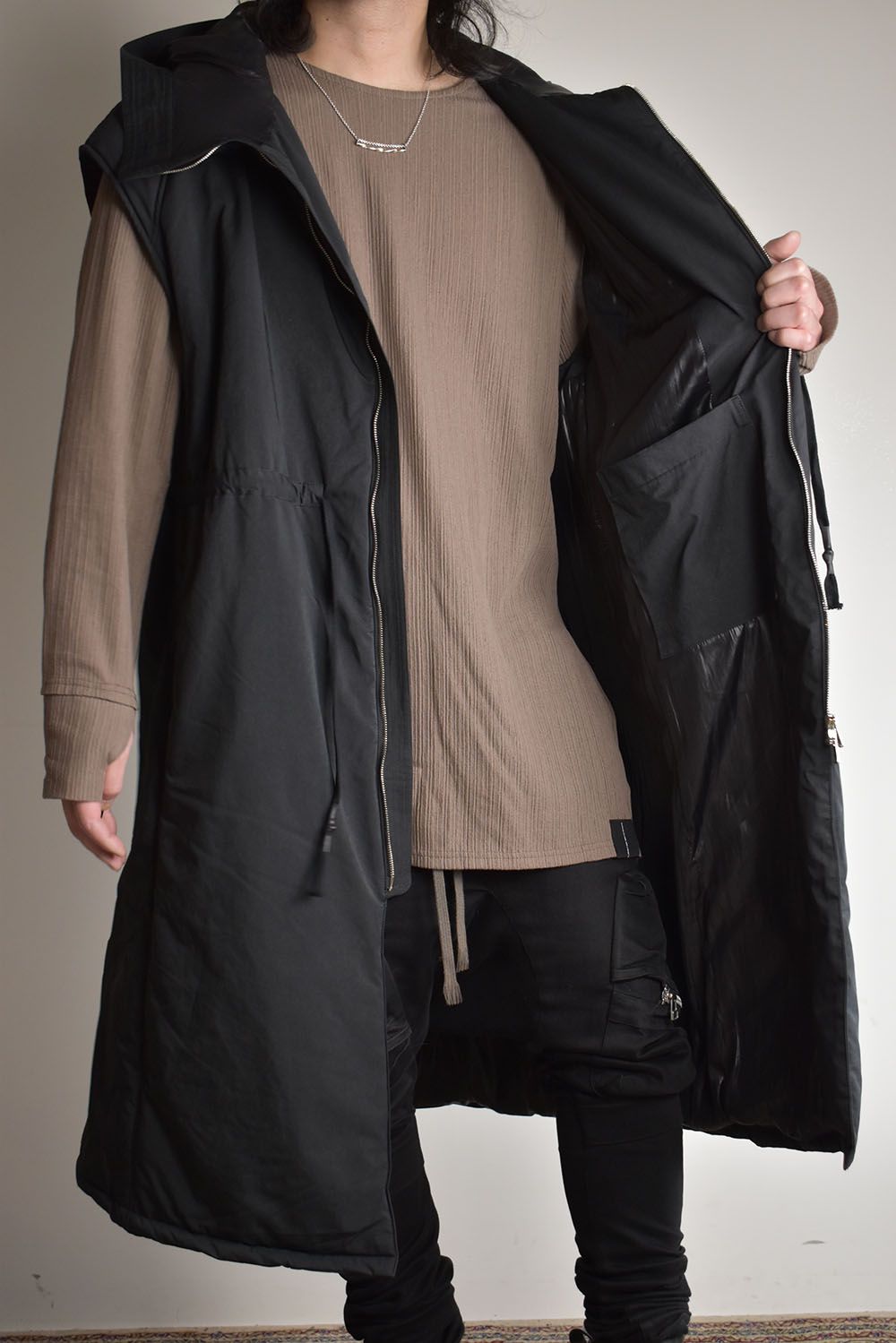 Chill Buster Sleeve Less Long Parka"Black"/チルバスタースリーブレスロングパーカー"ブラック"