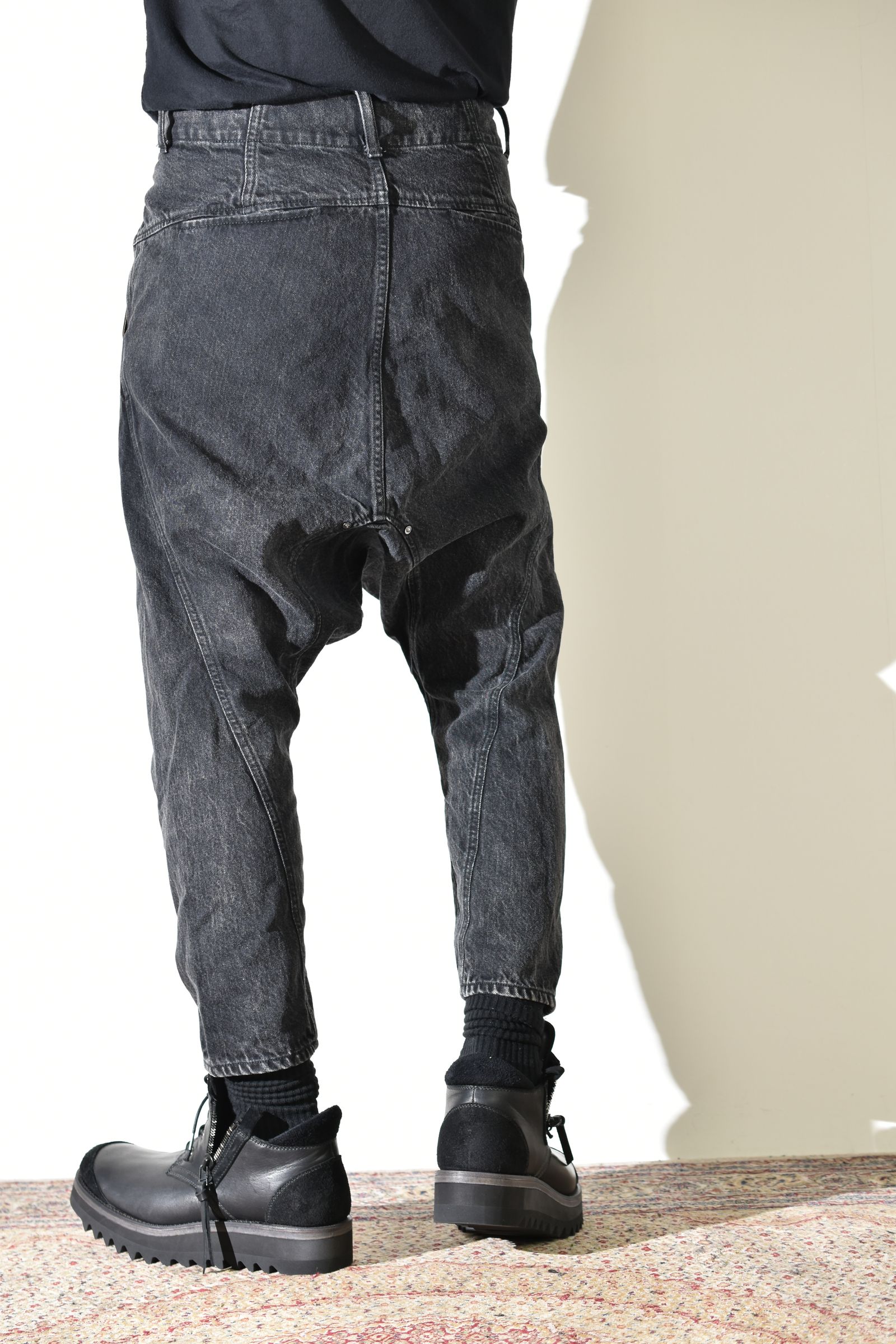 Sarrouel Denim Pants "Mist Bleach Black" / サルエルデニムパンツ "ミストブリーチブラック"