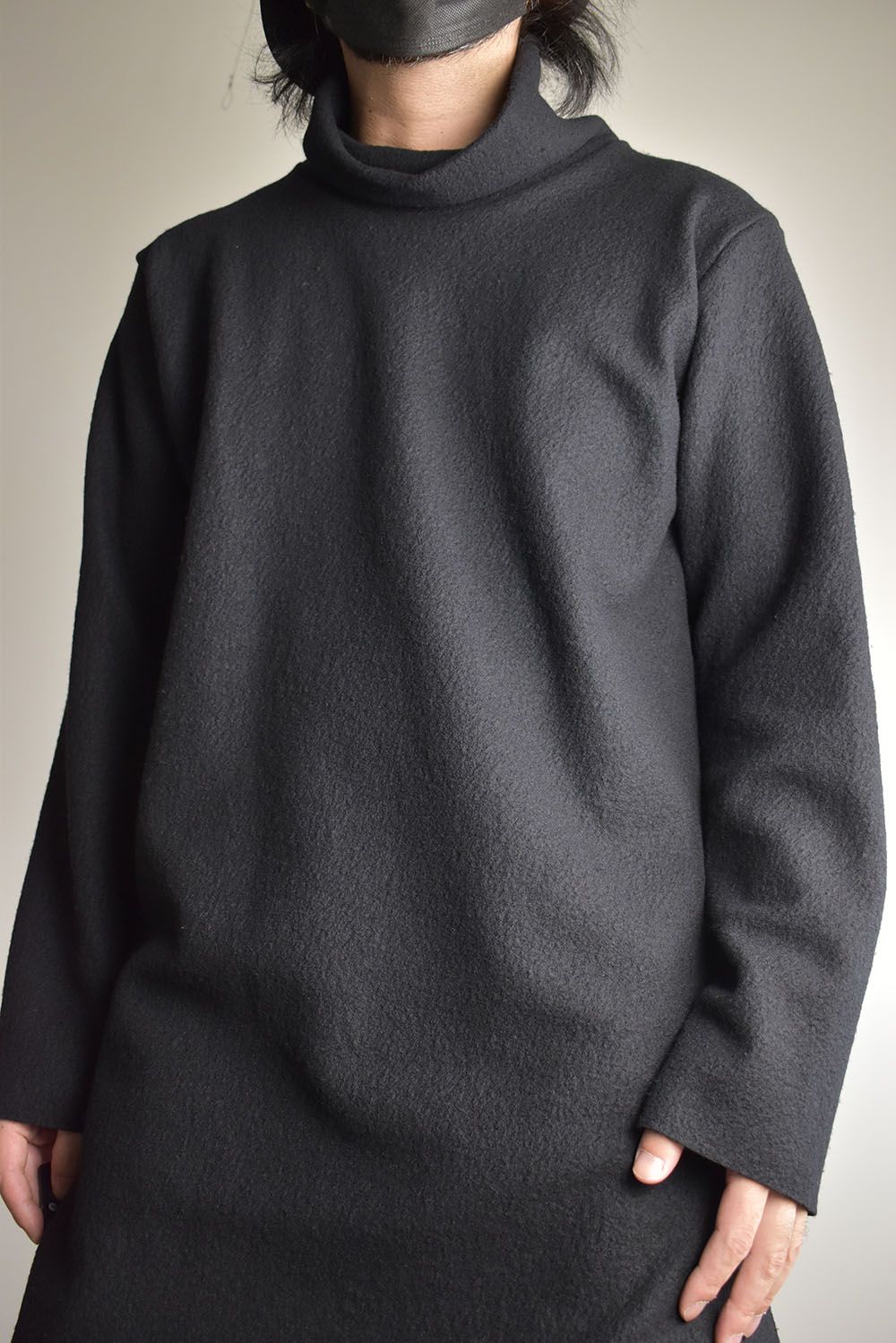 High Neck Long Pullover"Black"/ ハイネックロングプルオーバー"ブラック"