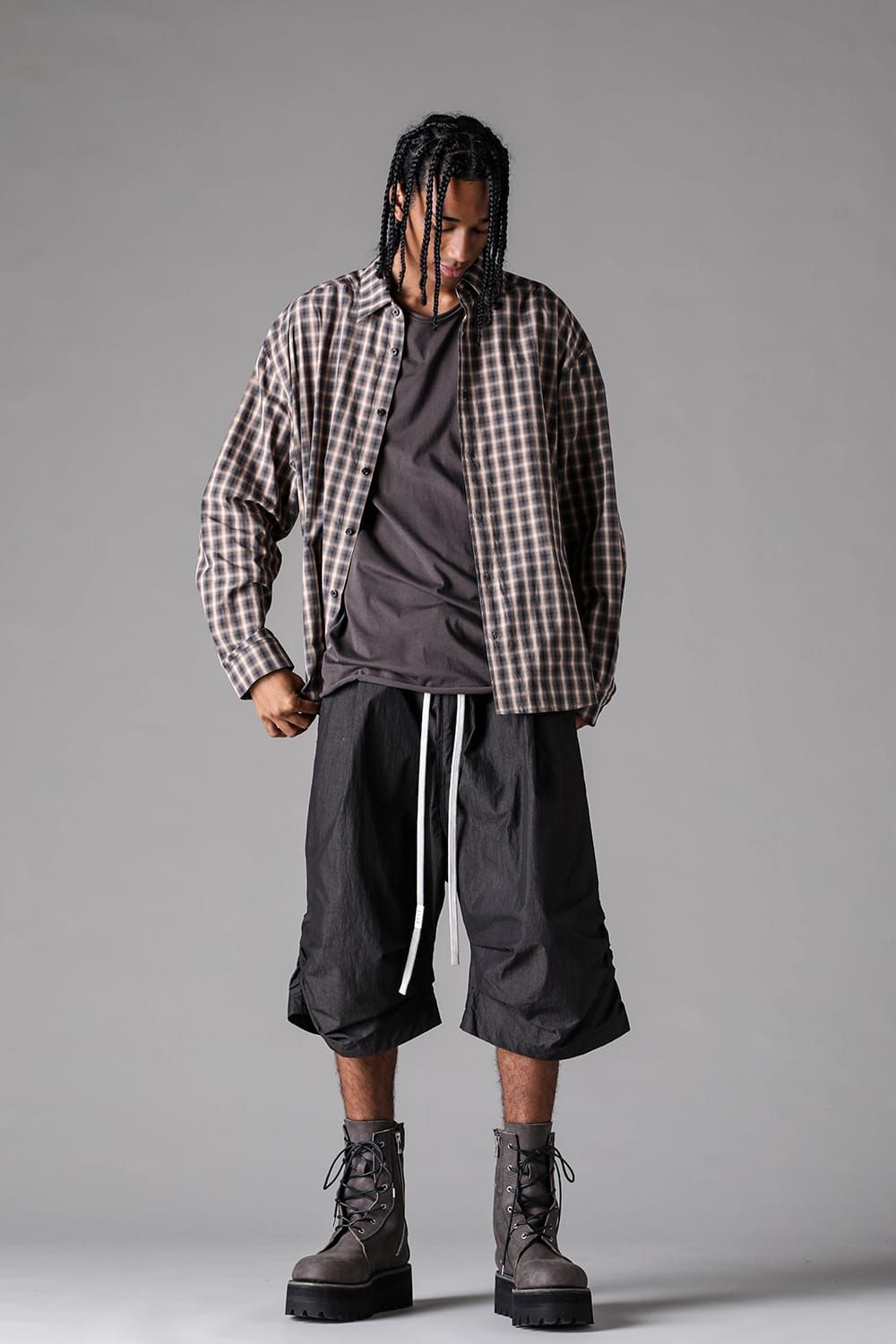《2027SS先行予約》Plaid Buck Button Shirts"Black Plaid / Brown Plaid" / プレイドバックボタンシャツ"ブラックプレイド / ブラウンプレイド"