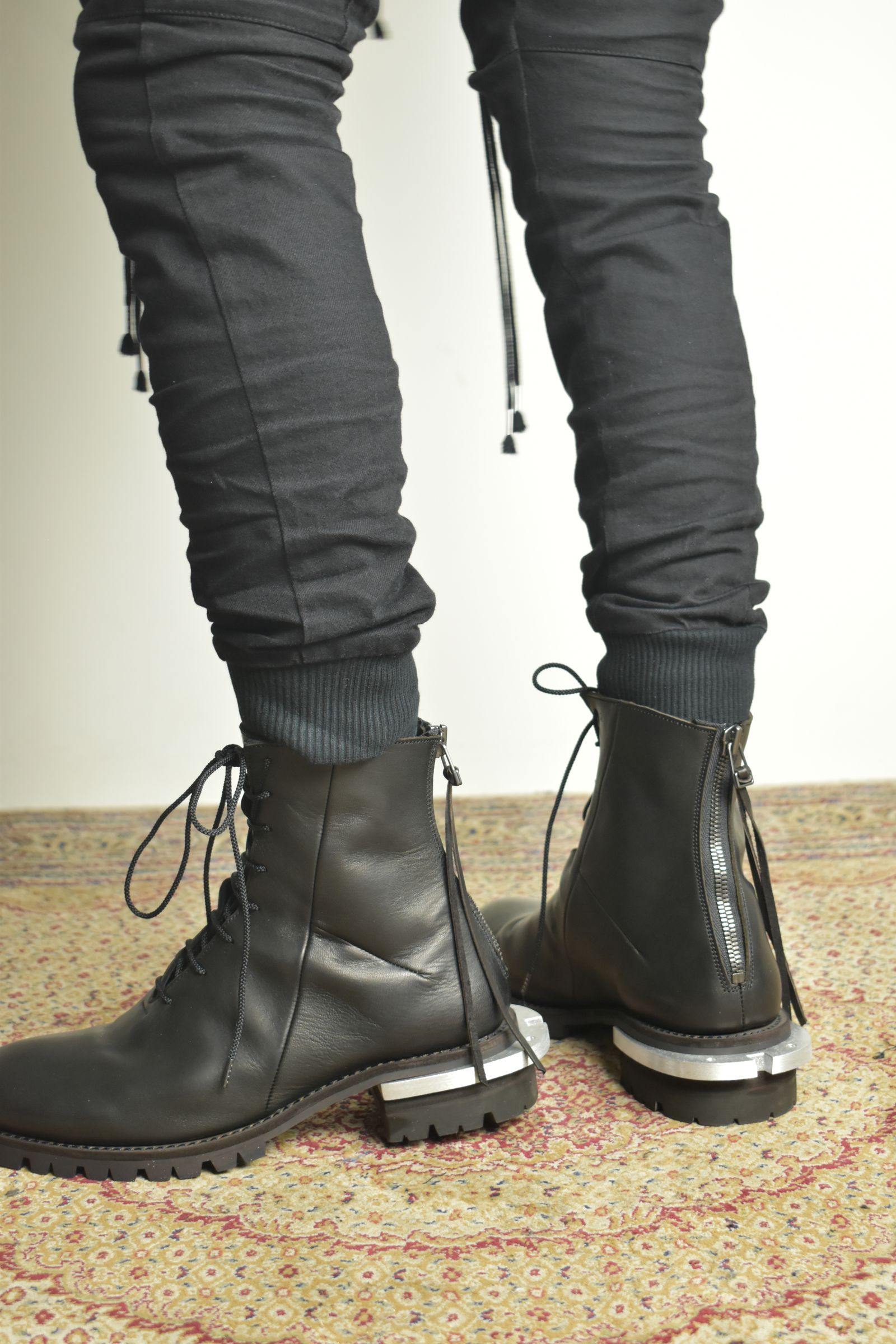 Metal Heel Balmoral Back Zip Boots"Teacore Black" / メタルヒールバルモラルバックジップブーツ"ティーコアブラック"