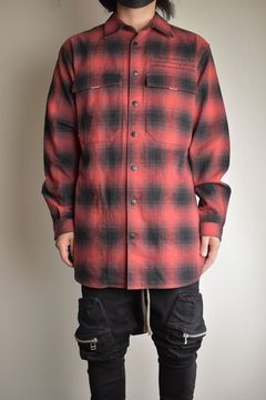 Ombre Check Long Shirts Jacket"Red Check" / オンブレチェックロングシャツジャケット"レッドチェック"