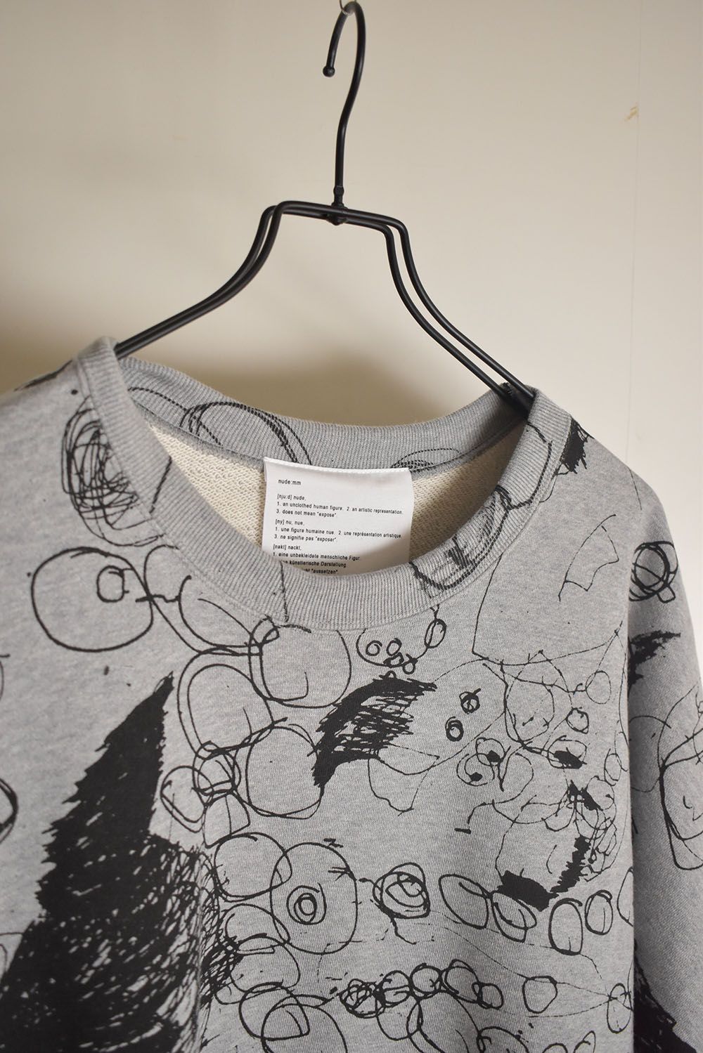 Sweat Oversize Print Pullover"Grey" / スウェットオーバープリントプルオーバー"グレー"