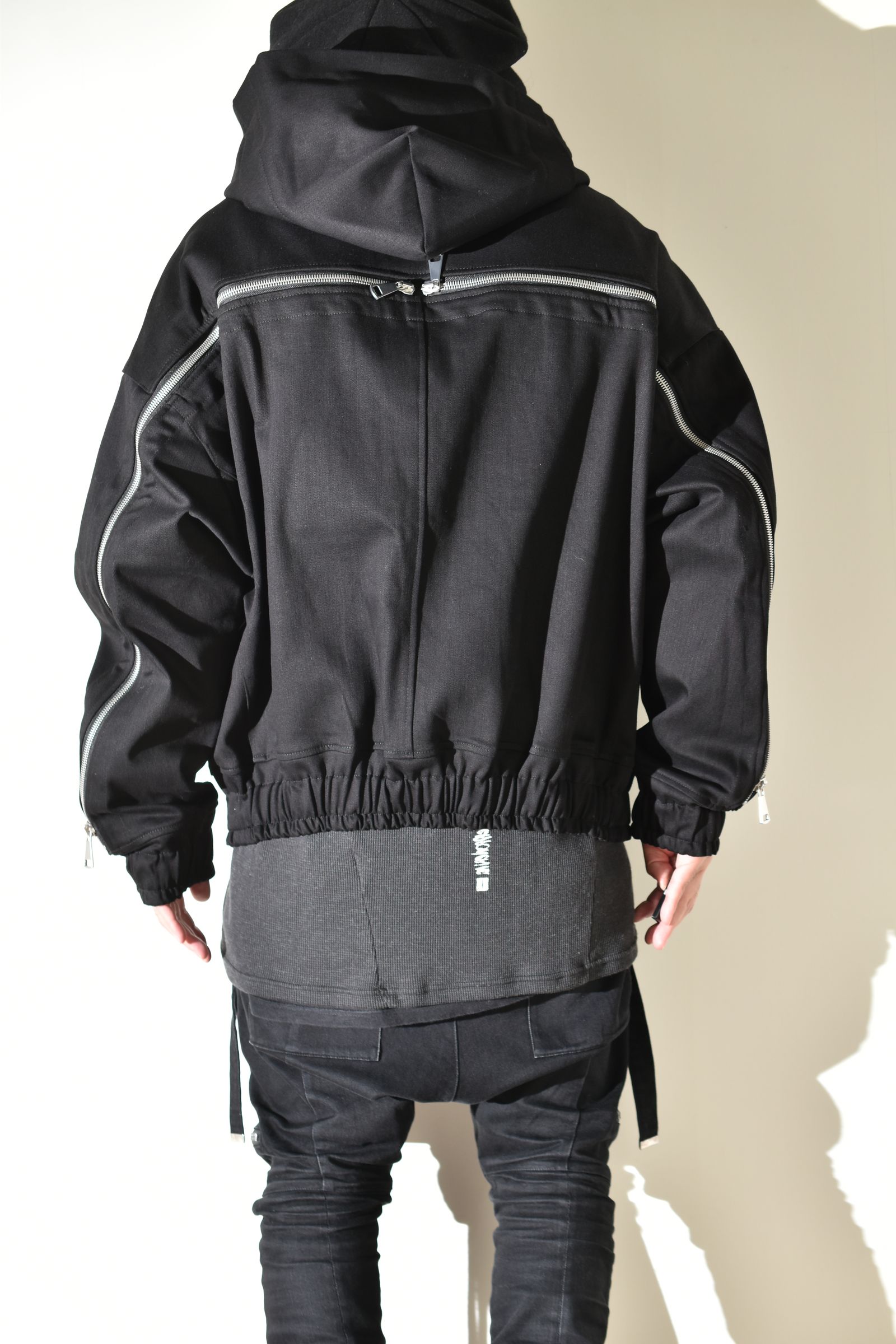 Denim Zip Hoodie Blouson"Black" / デニムジップフーディブルゾン"ブラック"
