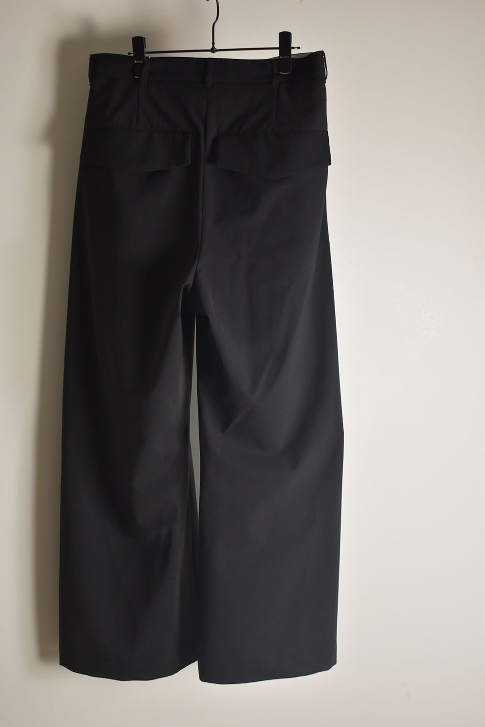 Shingle Flap Baggy Trousers "Black" / シンフラップバギートラウザー"ブラック"