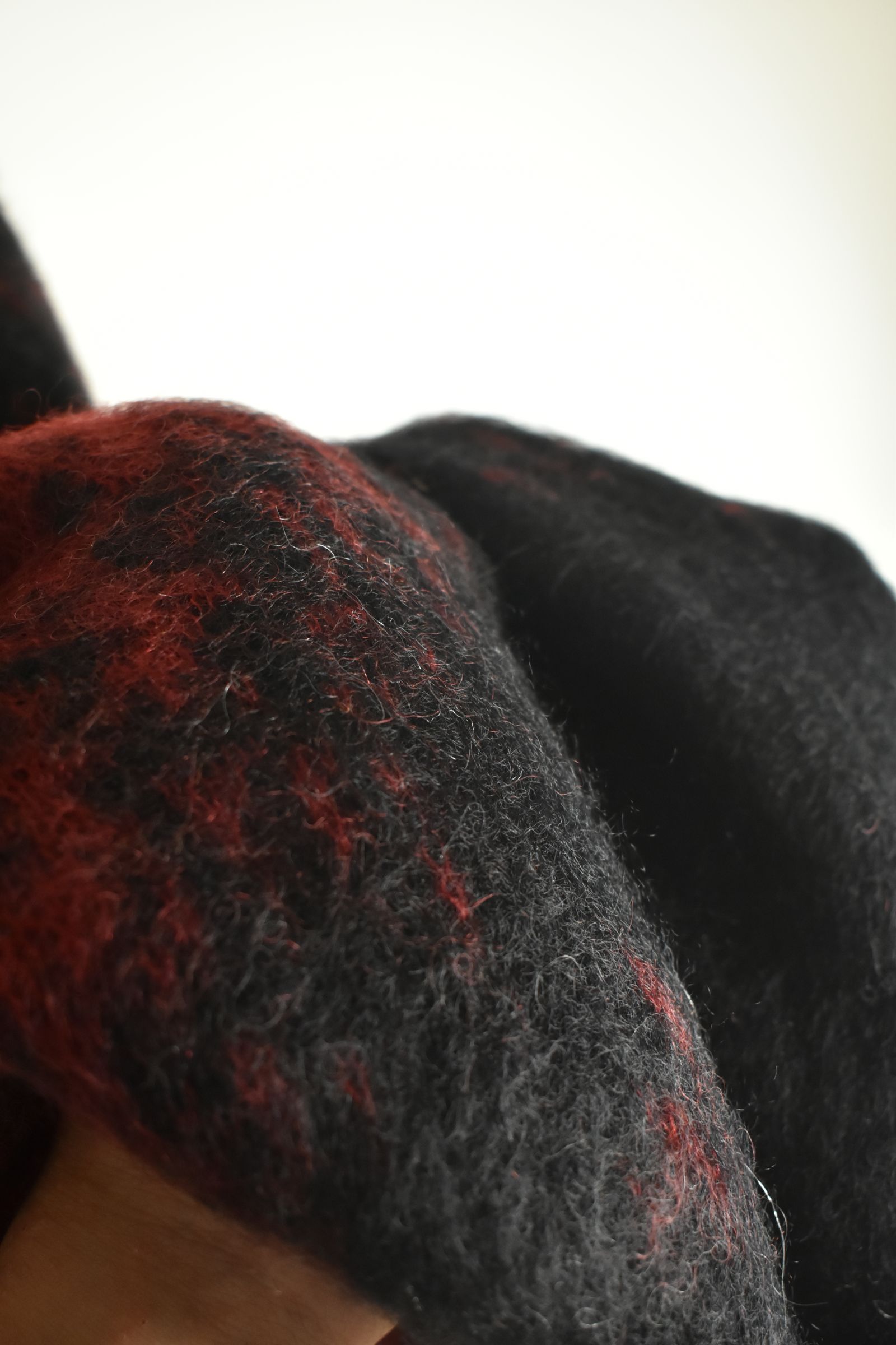 Gradation Mohair Knit Pullover"Black-Red" / グラデーションモヘアニットプルオーバー"ブラックレッド"