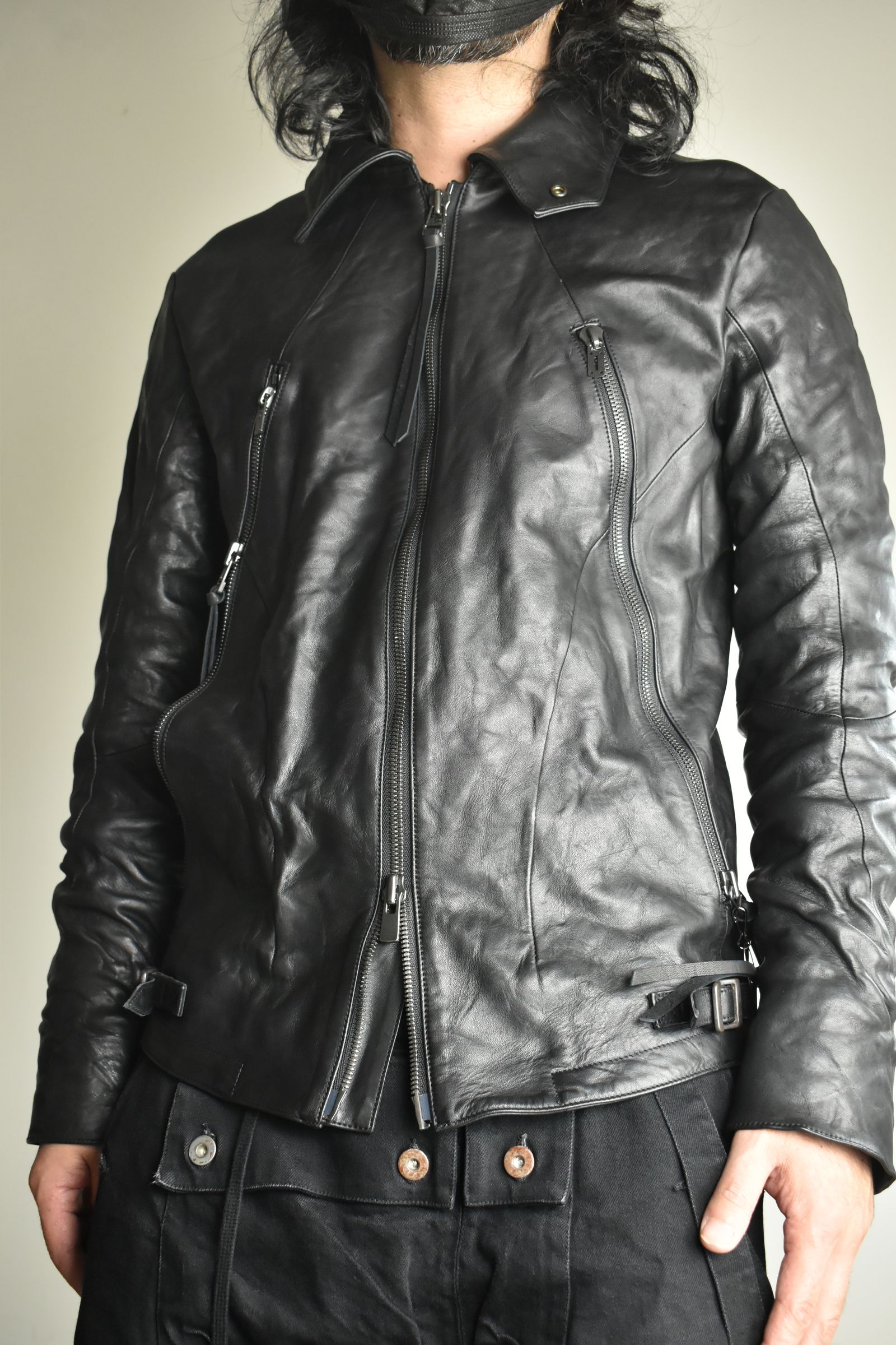 Horse Leather Collar Detachable Jacket"Black" / ホースレザーカラーデタッチャブルジャケット"ブラック"