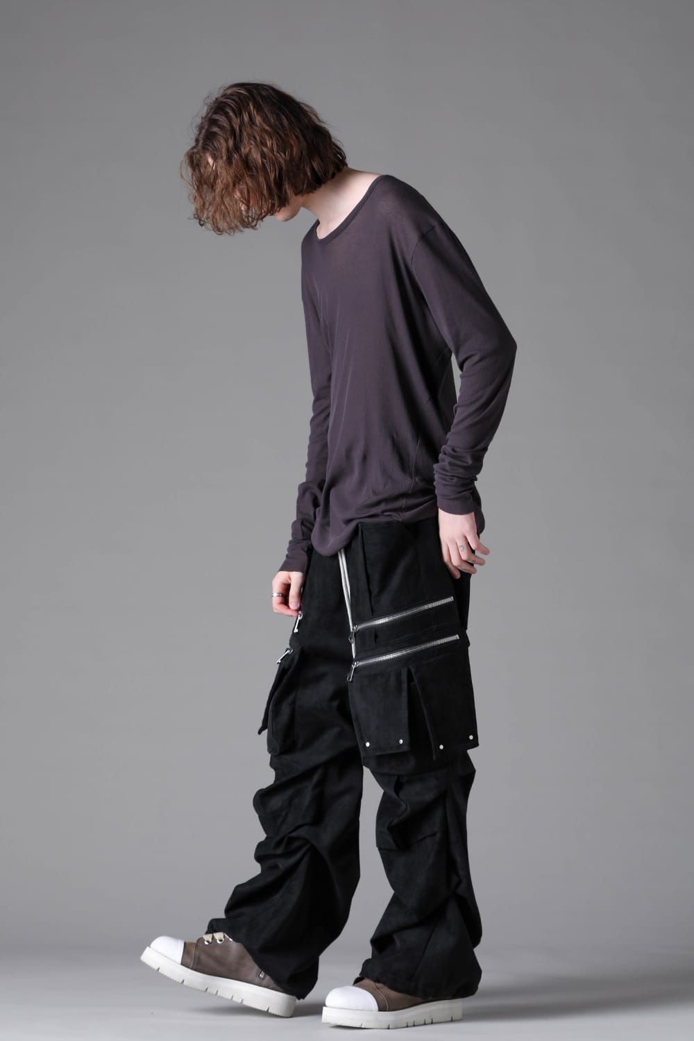 《2026AW先行予約》Back Printed Rib Long  Sleeve Tee"Black / D.Grey / Ivory /Khaki"バックプリントリブロングスリーブTee"ブラック/ダークグレー/アイボリー/カーキ"