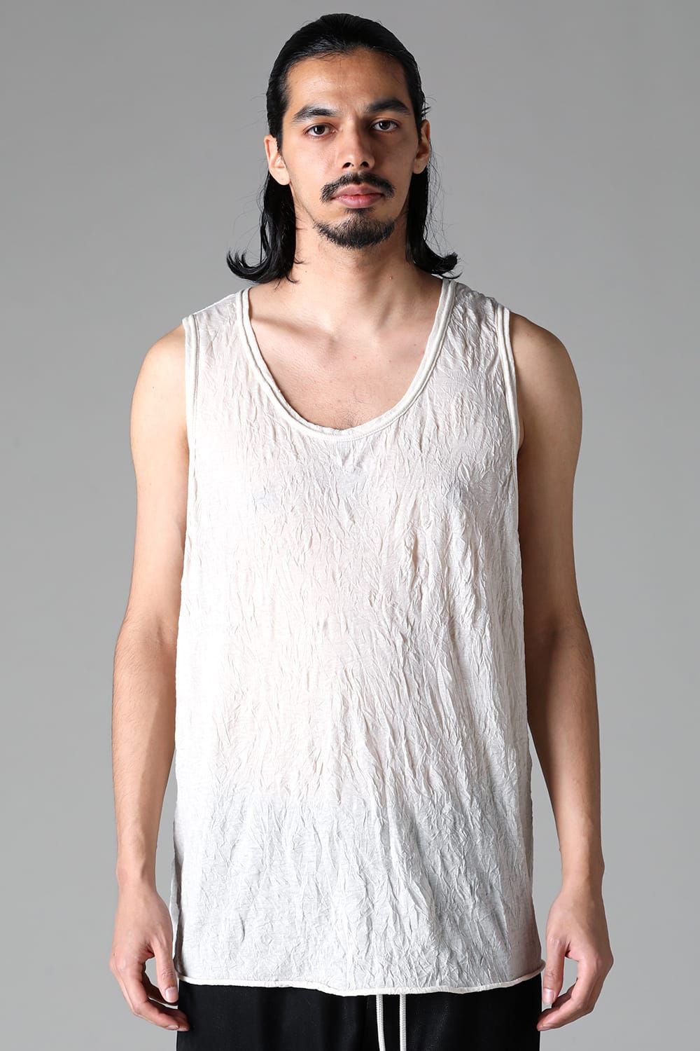 《2025AW先行予約》Gauze Washer Tank Top"Black / Grey / Ivory /Beige" /ガーゼワッシャタンクトップ"ブラック / グレー / アイボリー /ベージュ"