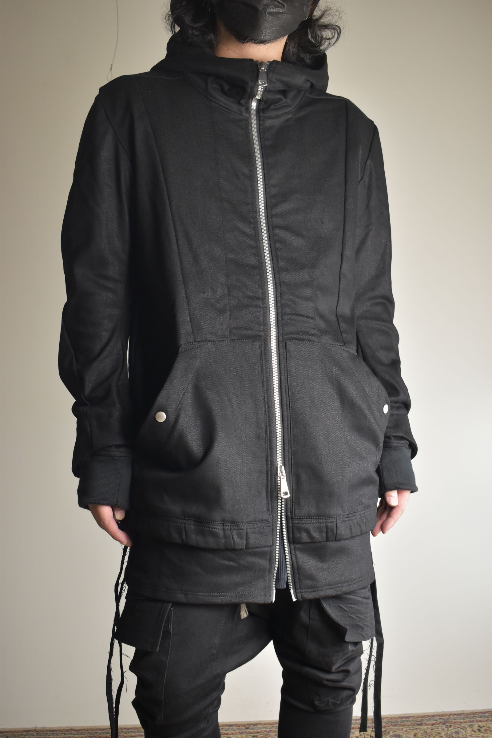 Bonding  Hoodie Denim Blouson"Black" / ボンディングフーデッドデニムブルゾン"ブラック"