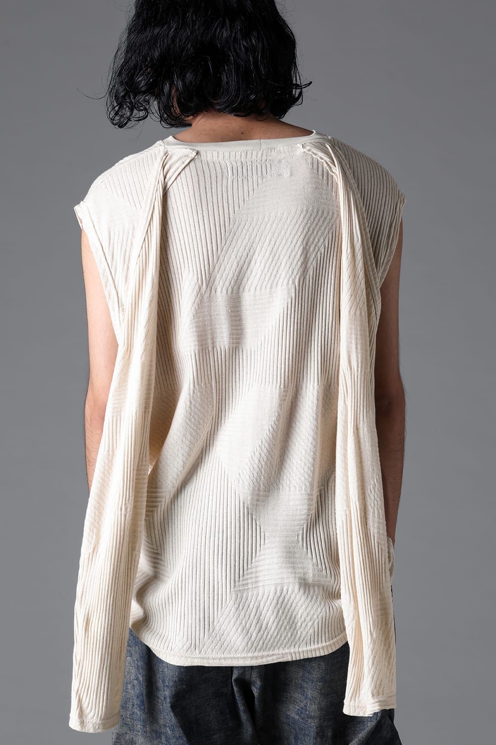 《2026SS先行予約》Deformed Stripe Pattern Shiva Long Sleeve Tee "Black / Cream" /ディフォルメドストライプパターンシヴァロングスリーブ"ブラック/クリーム"