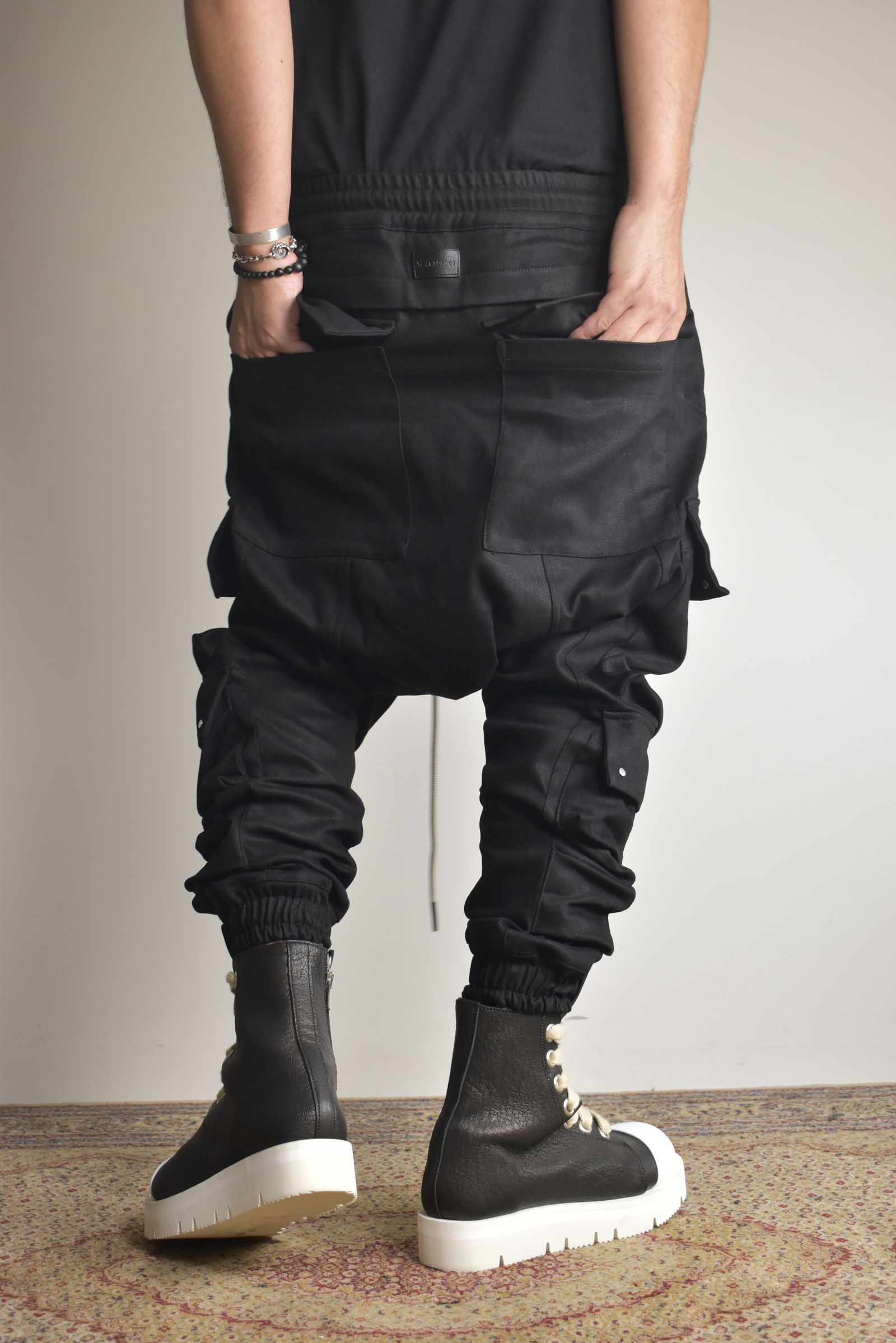 Bonding Sarouel Cargo Jogger Denim"Black" / ボンディングサルエルカーゴジョガーデニム"ブラック"