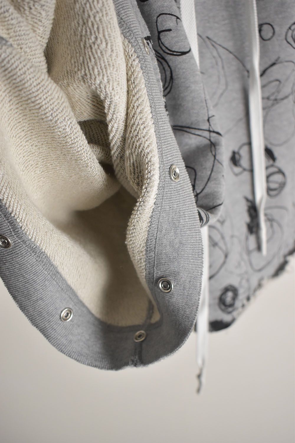 Sweat Print Wide Pants"Grey" / スウェットプリントワイドパンツ"グレー"