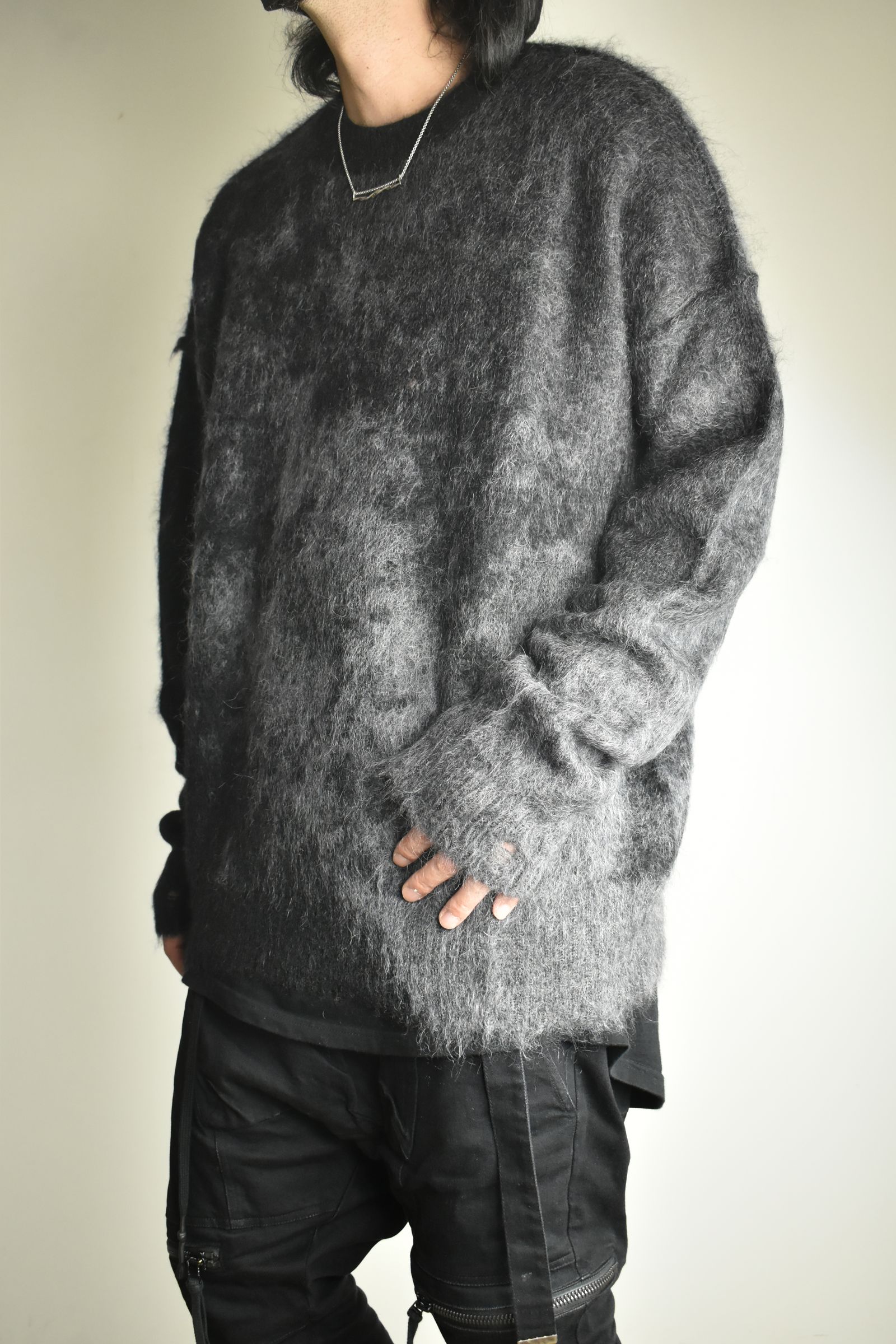 Gradation Mohair Knit Pullover"Black" / グラデーションモヘアニットプルオーバー"ブラック"