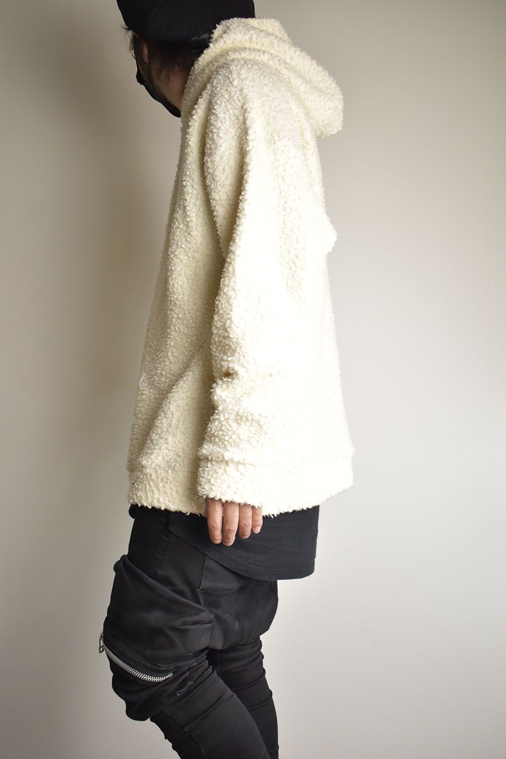 Wool Cotton Boa Hoodie Pullover"White" /  ウールコットンボアフーディプルオーバー"ホワイト"