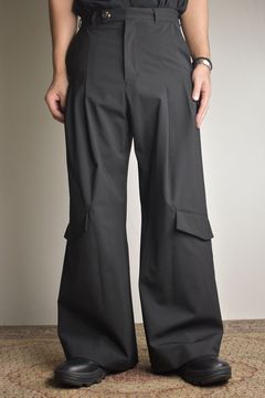 Shingle Flap Baggy Trousers "Black" / シンフラップバギートラウザー"ブラック"
