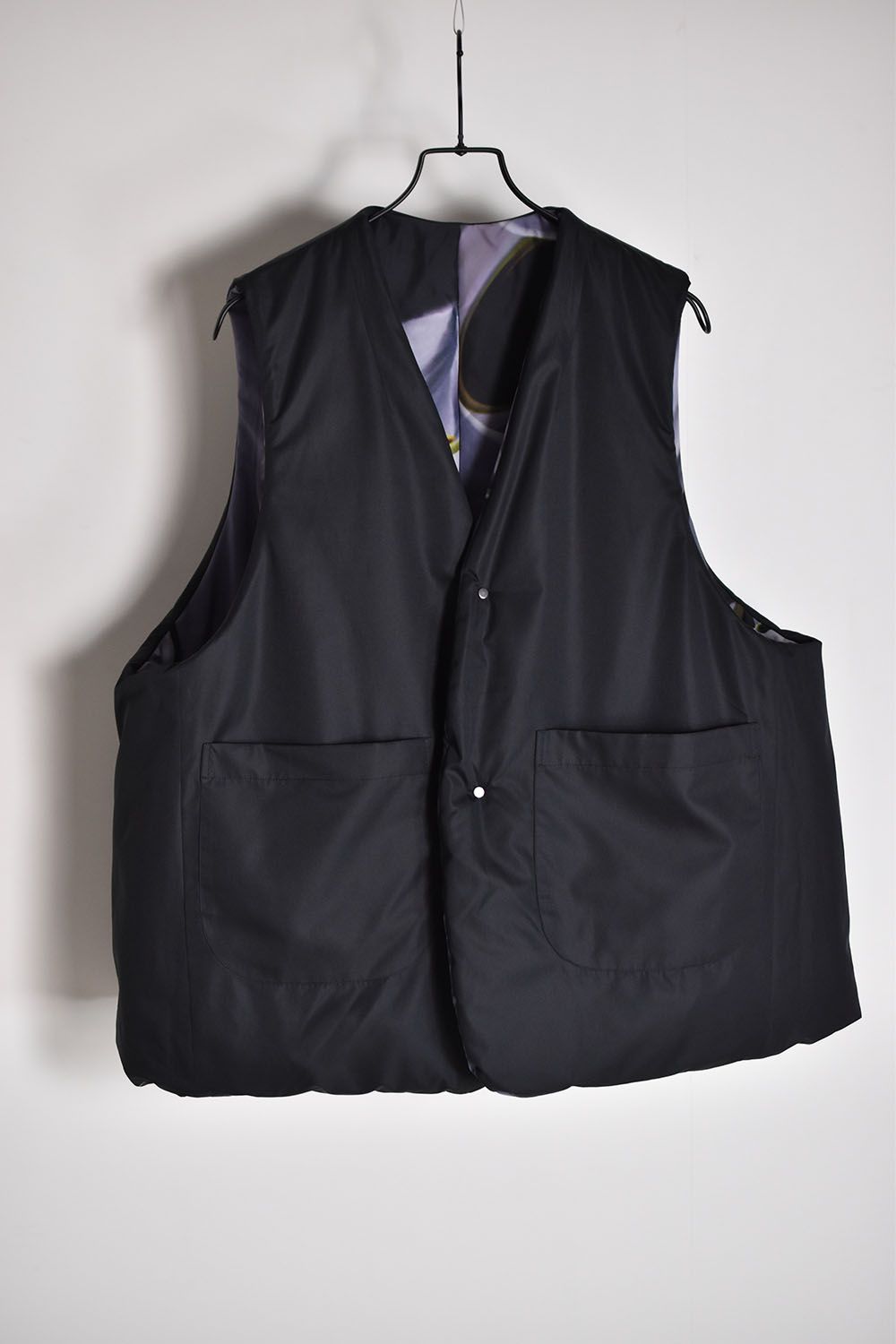 Reversible Padding Vest"Black Mix"/リバーシブルパディングベスト"ブラックミックス"